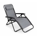NUFORMA Leżak ogrodowy składany z zagłówkiem szary
