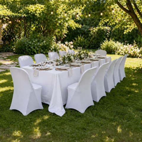 NUFORMA Pokrowiec na krzesło bankietowe biały elastyczny, NUFORMA