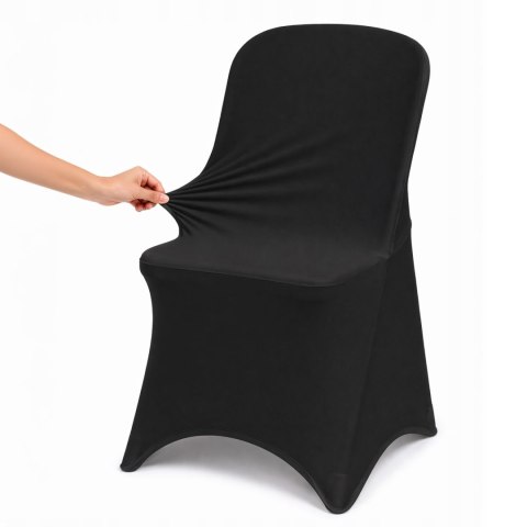 NUFORMA Pokrowiec na krzesło bankietowe czarny elastyczny, NUFORMA