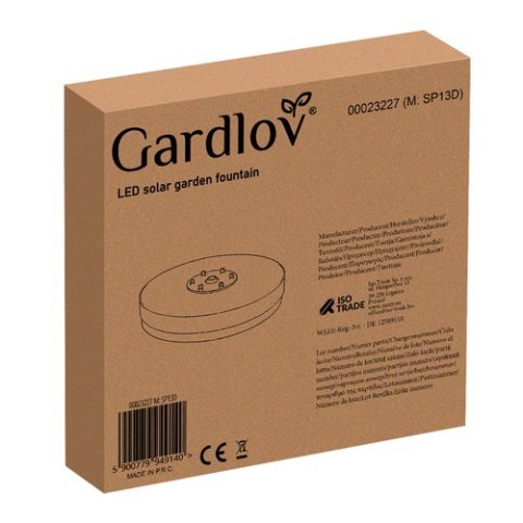 Gardlov Fontanna solarna ogrodowa LED Gardlov 23227 Gardlov Fontanna solarna ogrodowa LED Gardlov 23227