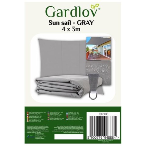 Gardlov Żagiel przeciwsłoneczny 4x3m- szary Gardlov 23143 Gardlov Żagiel przeciwsłoneczny 4x3m- szary Gardlov 23143
