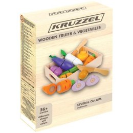Kruzzel Zestaw owoce warzywa drewniane do krojenia Z23543