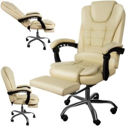 Malatec Fotel biurowy z podnóżkiem- beżowy Malatec 23287