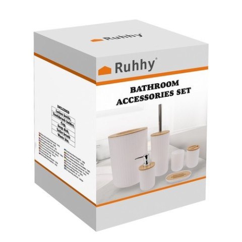 Ruhhy Zestaw akcesoriów łazienkowych - biały Ruhhy 24635 Ruhhy Zestaw akcesoriów łazienkowych - biały Ruhhy 24635