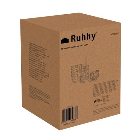 Ruhhy Zestaw akcesoriów łazienkowych - czarny Ruhhy24636 Ruhhy Zestaw akcesoriów łazienkowych - czarny Ruhhy24636