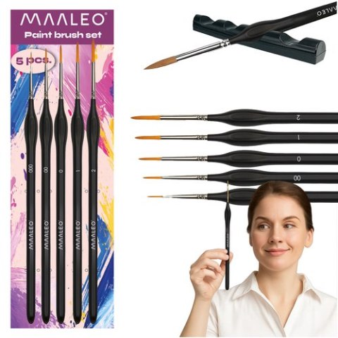 Maaleo Pędzle do malowania 5 szt.z podstawką Maaleo 26119 Maaleo Pędzle do malowania 5 szt.z podstawką Maaleo 26119