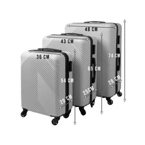 Trizand Zestaw walizek 3w1- szare Trizand 26662 Trizand Zestaw walizek 3w1- szare Trizand 26662