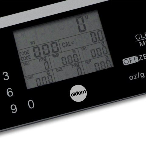 ELDOM Waga kuchenna elektroniczna LCD z pomiarem wartości odżywczych ELDOM ELDOM Waga kuchenna elektroniczna LCD z pomiarem wartości odżywczych ELDOM