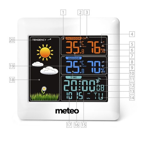 METEO Stacja pogodowa METEO SP93 z DCF i pogodynką + czujnik METEO Stacja pogodowa METEO SP93 z DCF i pogodynką + czujnik