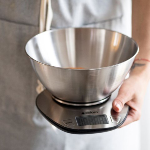 ELDOM Elektroniczna waga kuchenna z miską ELDOM WK320S stalowa
