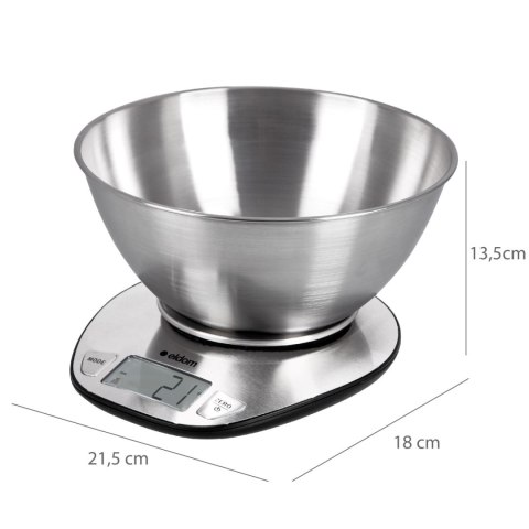 ELDOM Elektroniczna waga kuchenna z miską ELDOM WK320S stalowa