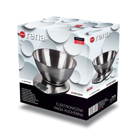 ELDOM Elektroniczna waga kuchenna z miską ELDOM WK320S stalowa