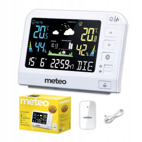 METEO STACJA POGODOWA METEO SP205 POGODYNKA HIGROMETR CZUJNIK ZEWNĘTRZNY DCF