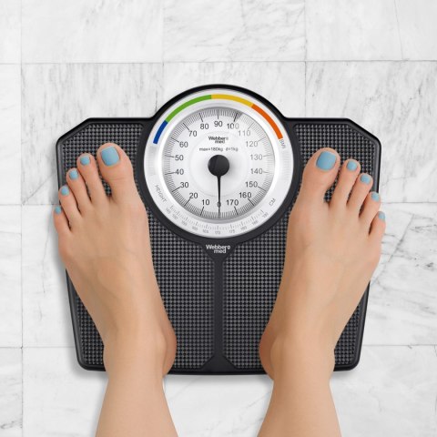 Webber Med Klasyczna Waga Łazienkowa MECHANICZNA Analogowa do 180 KG CZARNA WEBBER BMI Webber Med Klasyczna Waga Łazienkowa MECHANICZNA Analogowa do 180 KG CZARNA WEBBER BMI