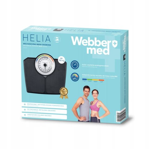 Webber Med Klasyczna Waga Łazienkowa MECHANICZNA Analogowa do 180 KG CZARNA WEBBER BMI Webber Med Klasyczna Waga Łazienkowa MECHANICZNA Analogowa do 180 KG CZARNA WEBBER BMI