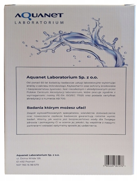 Produkt Aquanet Laboratorium – zestaw do analizy twardości, pH, żelaza i innych parametrów wody Produkt Aquanet Laboratorium – zestaw do analizy twardości, pH, żelaza i innych parametrów wody