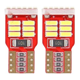 Żarówki led canbus 18smd 4014 t10e w5w white 12v amio-01286