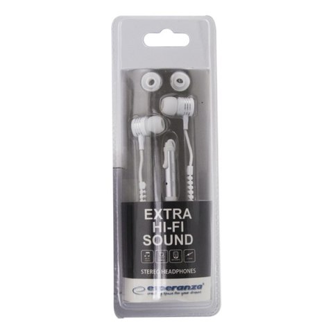 EH161W Esperanza słuchawki douszne z mikrofonem zipper białe EH161W Esperanza słuchawki douszne z mikrofonem zipper białe