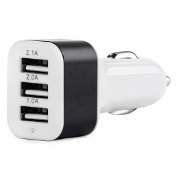 Ładowarka samochodowa 3x usb biała pch-03 amio-01027