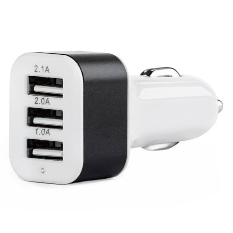 Ładowarka samochodowa 3x usb biała pch-03 amio-01027 Ładowarka samochodowa 3x usb biała pch-03 amio-01027