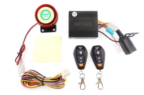 Uniwersalny alarm motocyklowy z pilotami mca14 amio-01103