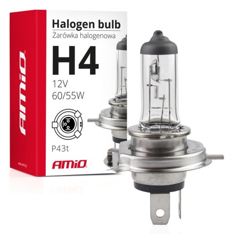 Żarówka halogenowa h4 12v 60/55w filtr uv (e8) amio-01268 Żarówka halogenowa h4 12v 60/55w filtr uv (e8) amio-01268