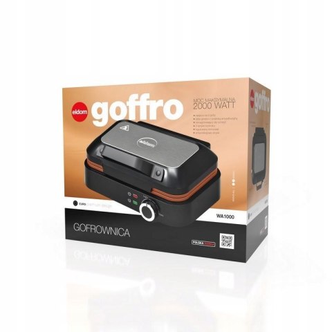 ELDOM GOFROWNICA ELDOM SOLIDNA 2 DUŻE GOFRY SUPER MOC 2000W ELDOM GOFROWNICA ELDOM SOLIDNA 2 DUŻE GOFRY SUPER MOC 2000W