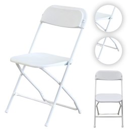 GARDENSELECT Krzesło cateringowe składane NIC-Y49 BIAŁE