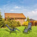 GARDENSELECT LEŻAK FOTEL OGRODOWY PLAŻOWY SKŁADANY STOLICZEK