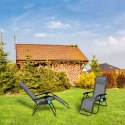 GARDENSELECT LEŻAK FOTEL OGRODOWY PLAŻOWY SKŁADANY STOLICZEK