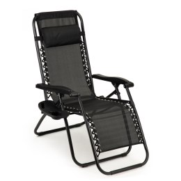 GARDENSELECT LEŻAK FOTEL OGRODOWY PLAŻOWY SKŁADANY STOLICZEK