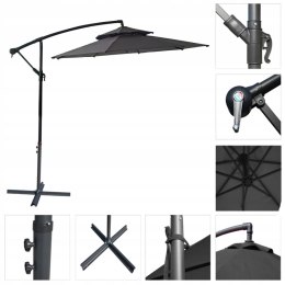 GARDENSELECT PARASOL OGRODOWY DUŻY SOLIDNY SKŁADANY 2,7 M Z WYSIĘGNIKIEM REGULACJA XXL