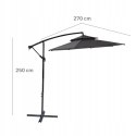 GARDENSELECT PARASOL OGRODOWY DUŻY SOLIDNY SKŁADANY 2,7 M Z WYSIĘGNIKIEM REGULACJA XXL