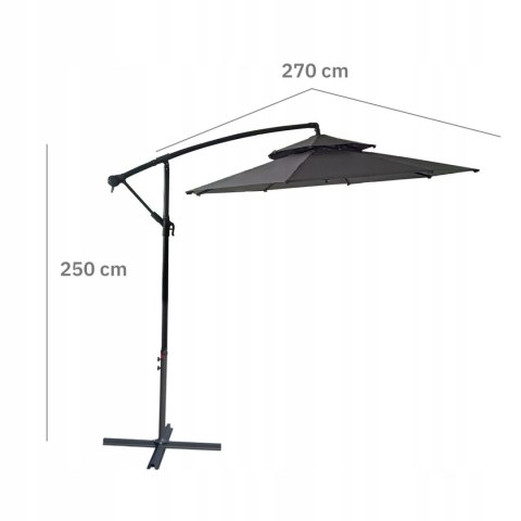 GARDENSELECT PARASOL OGRODOWY DUŻY SOLIDNY SKŁADANY 2,7 M Z WYSIĘGNIKIEM REGULACJA XXL GARDENSELECT PARASOL OGRODOWY DUŻY SOLIDNY SKŁADANY 2,7 M Z WYSIĘGNIKIEM REGULACJA XXL