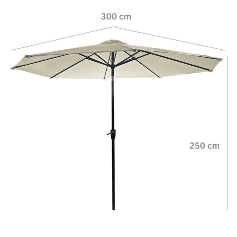 GARDENSELECT PARASOL OGRODOWY DUŻY SOLIDNY SKŁADANY 3 M Z KORBKĄ REGULACJA XL ECRU GARDENSELECT PARASOL OGRODOWY DUŻY SOLIDNY SKŁADANY 3 M Z KORBKĄ REGULACJA XL ECRU