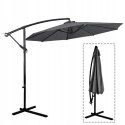 GARDENSELECT PARASOL OGRODOWY DUŻY SOLIDNY SKŁADANY SOLA SZARY