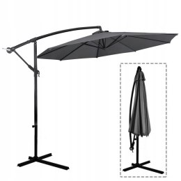 GARDENSELECT PARASOL OGRODOWY DUŻY SOLIDNY SKŁADANY SOLA SZARY