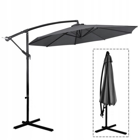 GARDENSELECT PARASOL OGRODOWY DUŻY SOLIDNY SKŁADANY SOLA SZARY GARDENSELECT PARASOL OGRODOWY DUŻY SOLIDNY SKŁADANY SOLA SZARY