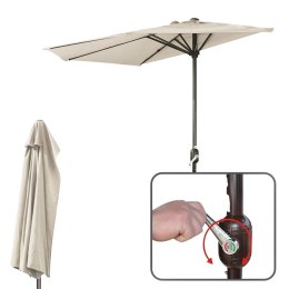 GARDENSELECT PARASOL OGRODOWY ŚCIENNY DUŻY SOLIDNY SKŁADANY 2,7 M Z KORBKĄ ECRU