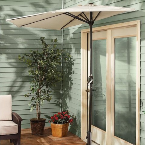 GARDENSELECT PARASOL OGRODOWY ŚCIENNY DUŻY SOLIDNY SKŁADANY 2,7 M Z KORBKĄ ECRU GARDENSELECT PARASOL OGRODOWY ŚCIENNY DUŻY SOLIDNY SKŁADANY 2,7 M Z KORBKĄ ECRU