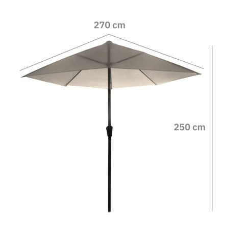 GARDENSELECT PARASOL OGRODOWY ŚCIENNY DUŻY SOLIDNY SKŁADANY 2,7 M Z KORBKĄ ECRU GARDENSELECT PARASOL OGRODOWY ŚCIENNY DUŻY SOLIDNY SKŁADANY 2,7 M Z KORBKĄ ECRU