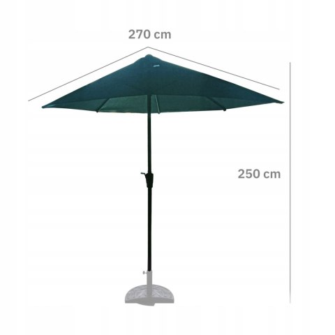 GARDENSELECT PARASOL OGRODOWY ŚCIENNY DUŻY SOLIDNY SKŁADANY 2,7 M Z KORBKĄ ZIELONY GARDENSELECT PARASOL OGRODOWY ŚCIENNY DUŻY SOLIDNY SKŁADANY 2,7 M Z KORBKĄ ZIELONY