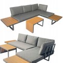 GARDENSELECT ZESTAW MEBLI OGRODOWYCH narożnik sofa stolik LEKKI komplet gród ALUMINIUM