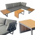 GARDENSELECT ZESTAW MEBLI OGRODOWYCH narożnik sofa stolik LEKKI komplet gród ALUMINIUM