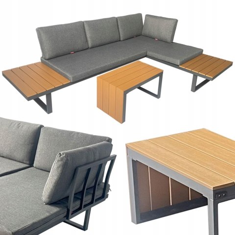 GARDENSELECT ZESTAW MEBLI OGRODOWYCH narożnik sofa stolik LEKKI komplet gród ALUMINIUM GARDENSELECT ZESTAW MEBLI OGRODOWYCH narożnik sofa stolik LEKKI komplet gród ALUMINIUM