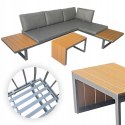 GARDENSELECT ZESTAW MEBLI OGRODOWYCH narożnik sofa stolik LEKKI komplet gród ALUMINIUM