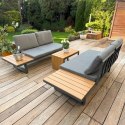 GARDENSELECT ZESTAW MEBLI OGRODOWYCH narożnik sofa stolik LEKKI komplet gród ALUMINIUM