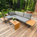 GARDENSELECT ZESTAW MEBLI OGRODOWYCH narożnik sofa stolik LEKKI komplet gród ALUMINIUM