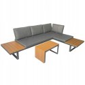 GARDENSELECT ZESTAW MEBLI OGRODOWYCH narożnik sofa stolik LEKKI komplet gród ALUMINIUM