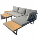 GARDENSELECT ZESTAW MEBLI OGRODOWYCH narożnik sofa stolik LEKKI komplet gród ALUMINIUM